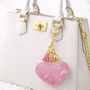 Pink Heart Bling Key Chain/ Bag Charm